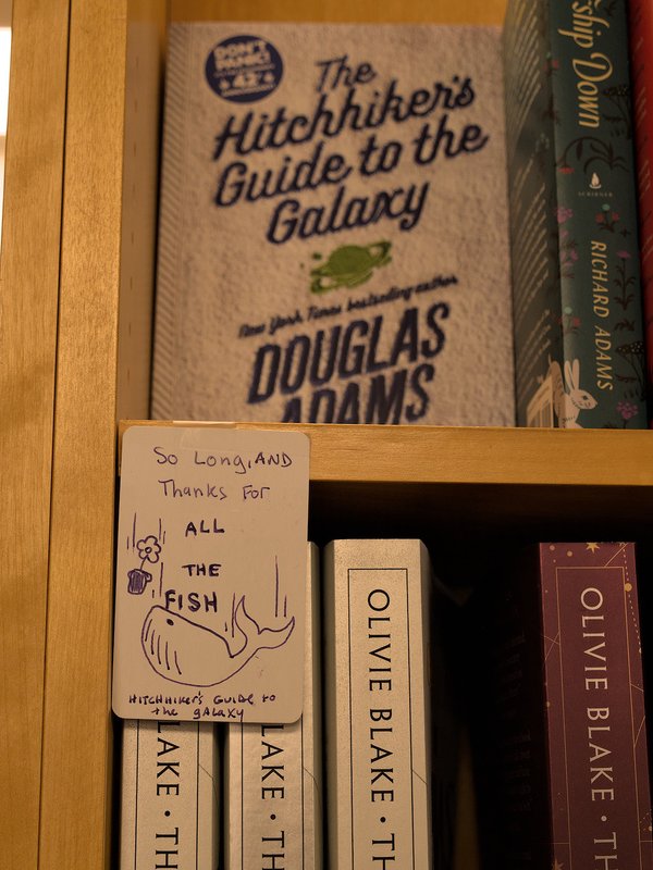 A fun little bookstore. But I don’t need any more copies of H2G2. A fun little bookstore. But I don’t need any more copies of H2G2.