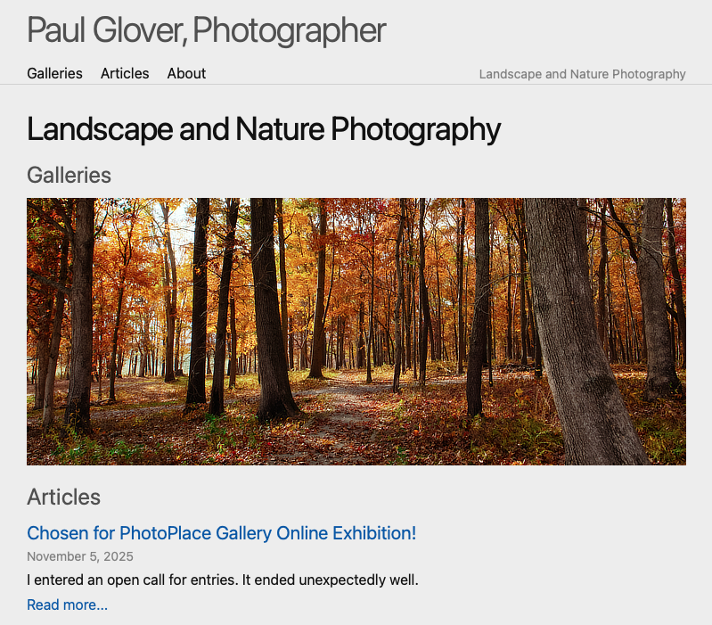 Old Homepage The old version of the homepage.