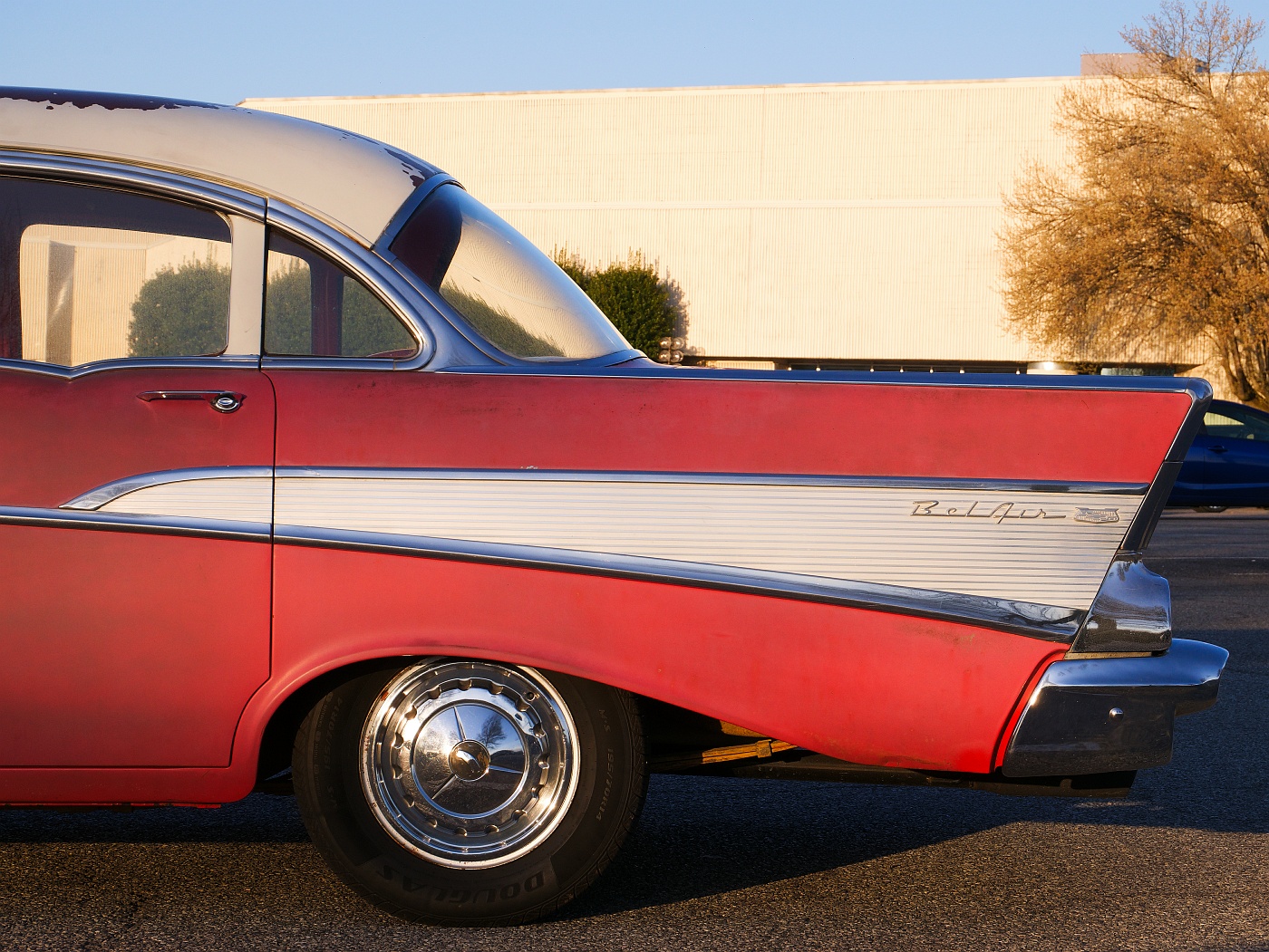 Unrestored 1957 Chevrolet Bel-Air at Valley View Mall, Roanoke, Virginia.